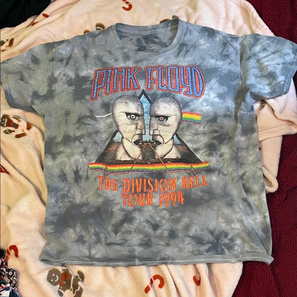 Pink Floyd The Division Bell Tour 1994 Gray Tie Dye Oversized T-Shirt